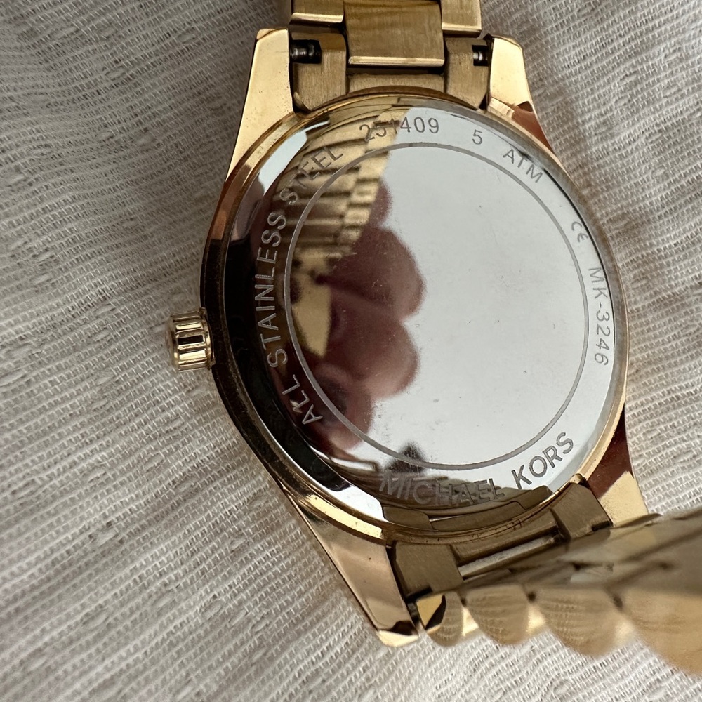 Michael Kors Gold Watch with Red Accents - Picture 4 of 9